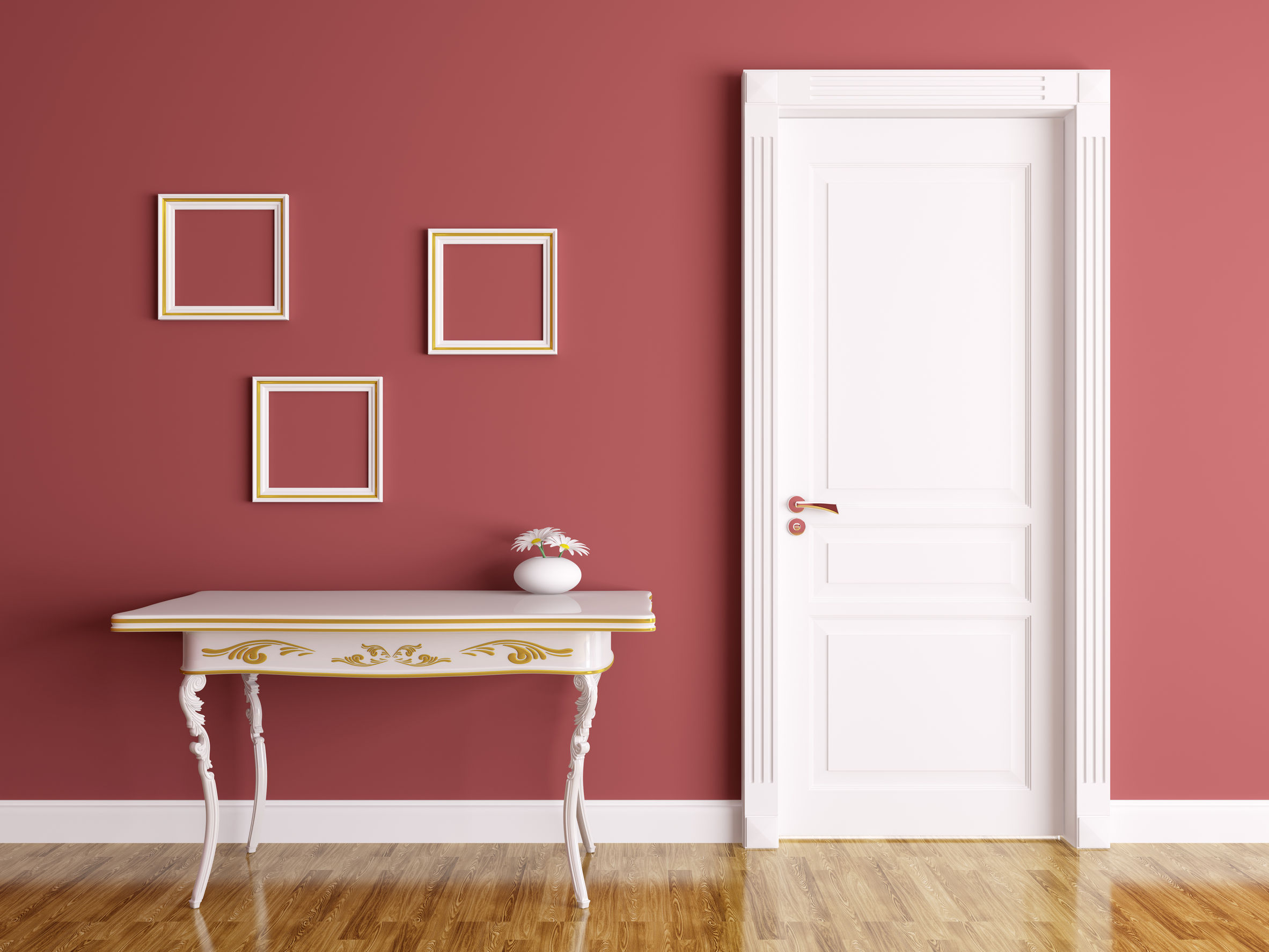 24890014 - classic interior of a room with door and table 24890014 - classic interior of a room with door and table